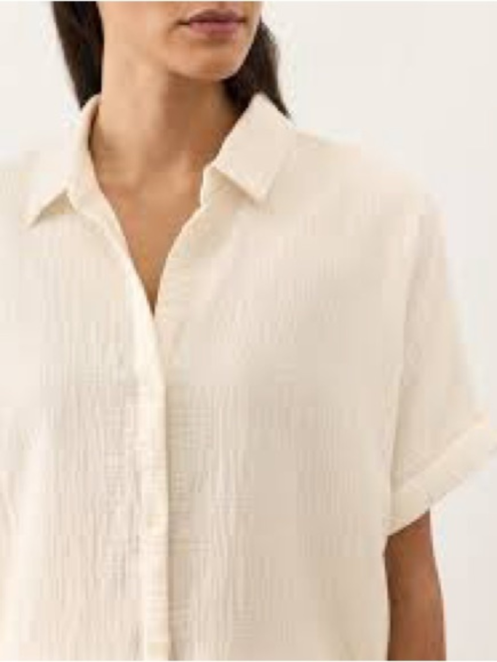 NWT Pact Coastal Double Gauze Oversized Shirt - Cream